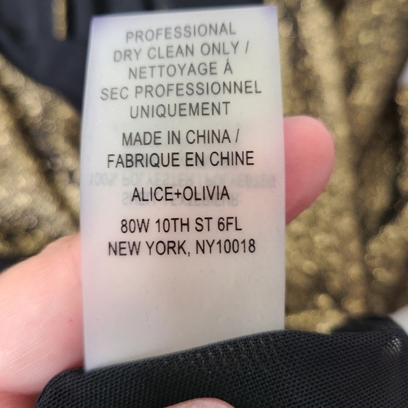 Alice + Olivia Selma Mesh Back Gold Sheath Dress - Picture 9 of 9